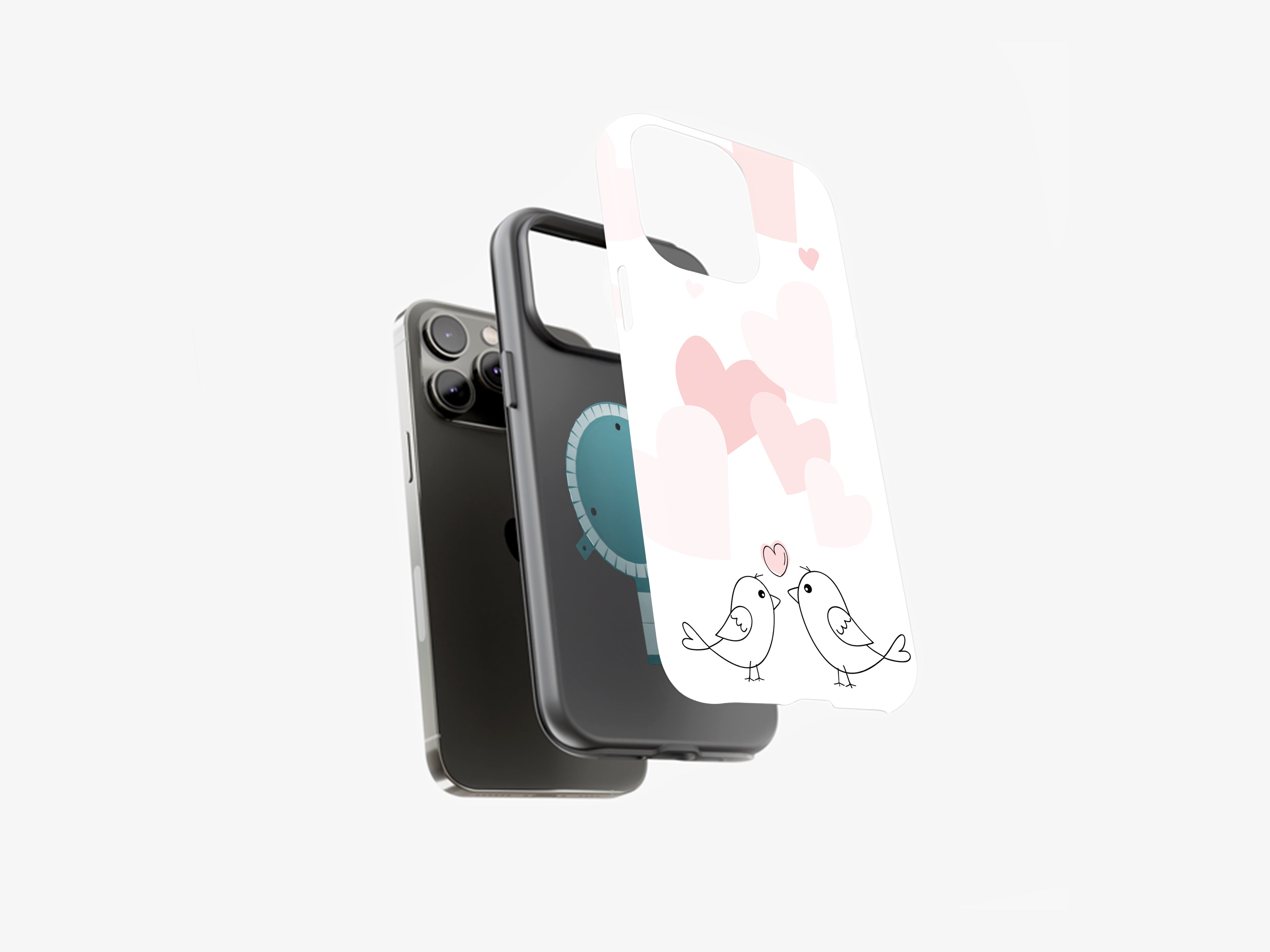 Lovebirds Serenade | Hearts and Birds Design Case | Magsafe | Slim dual-layer protection