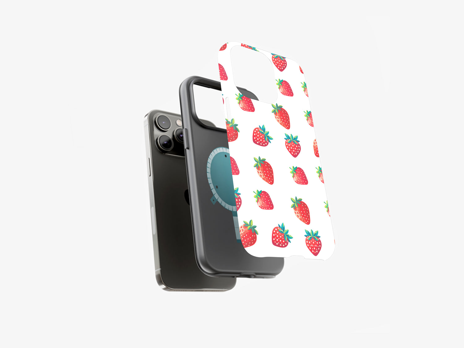 Strawberry Serenade | Rows of Small Strawberries | Magsafe | Slim dual-layer protection