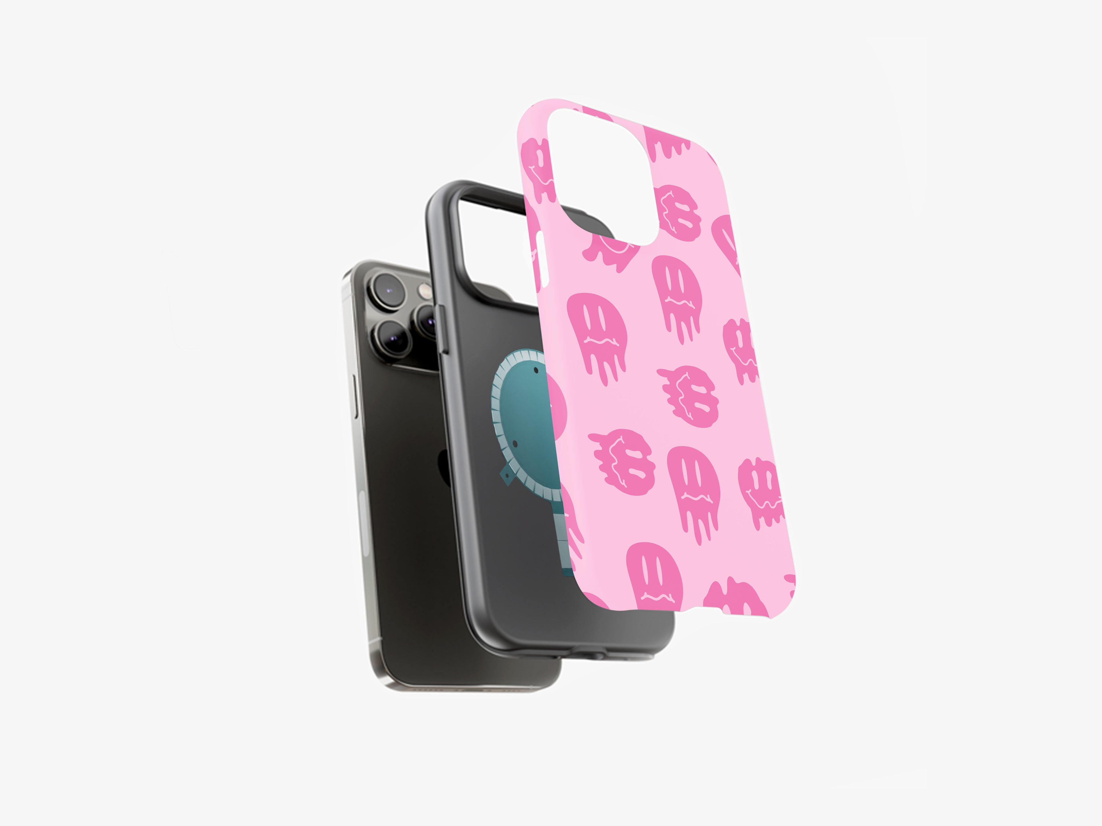 Sweet Pink Smiles | Delightful Faces in Cute Pastel Shades | Magsafe | Slim dual-layer protection