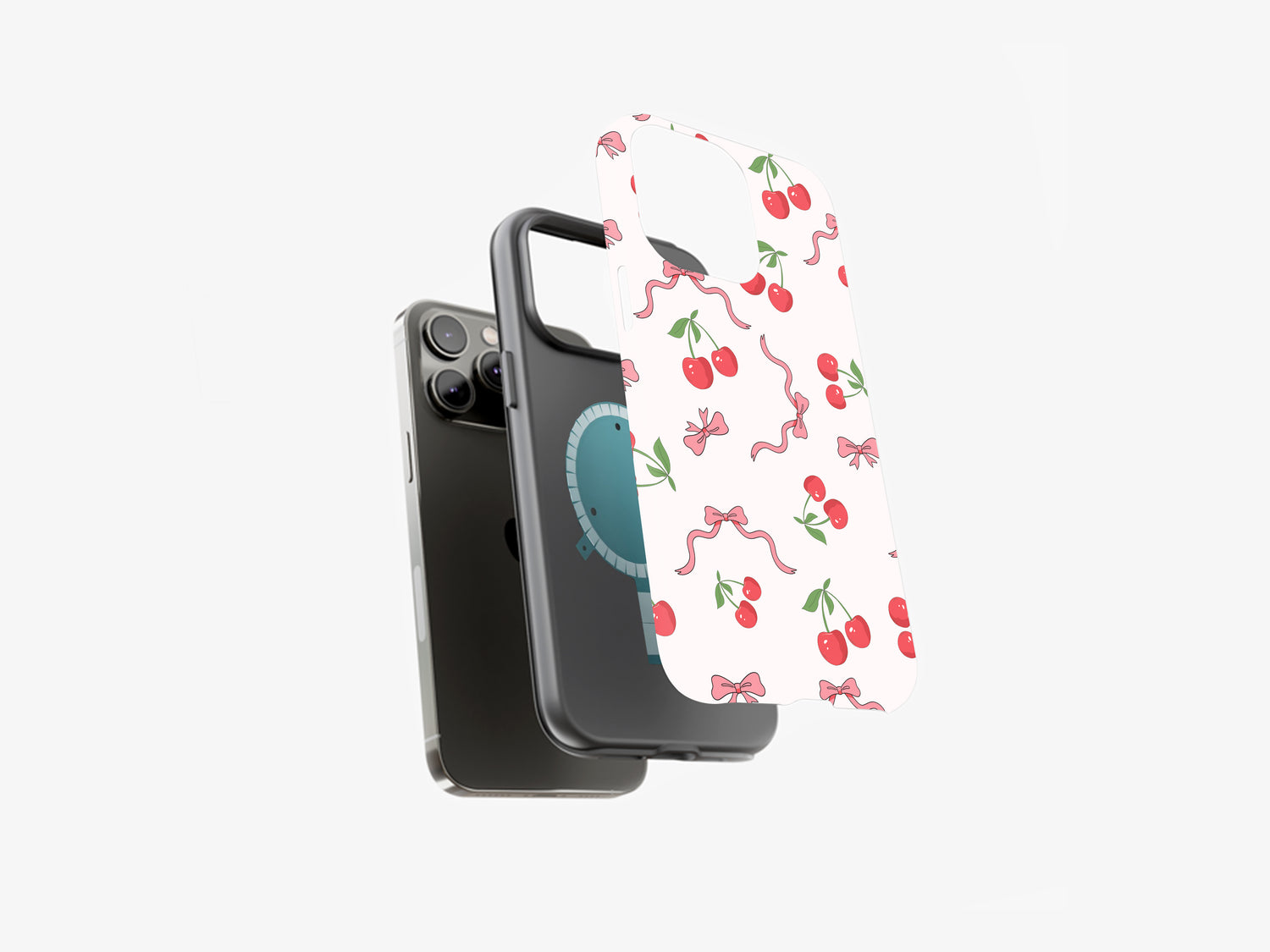 Cherry Ribbon Fusion | Playful Combination of Cherries and Ribbons | Magsafe | Slim dual-layer protection