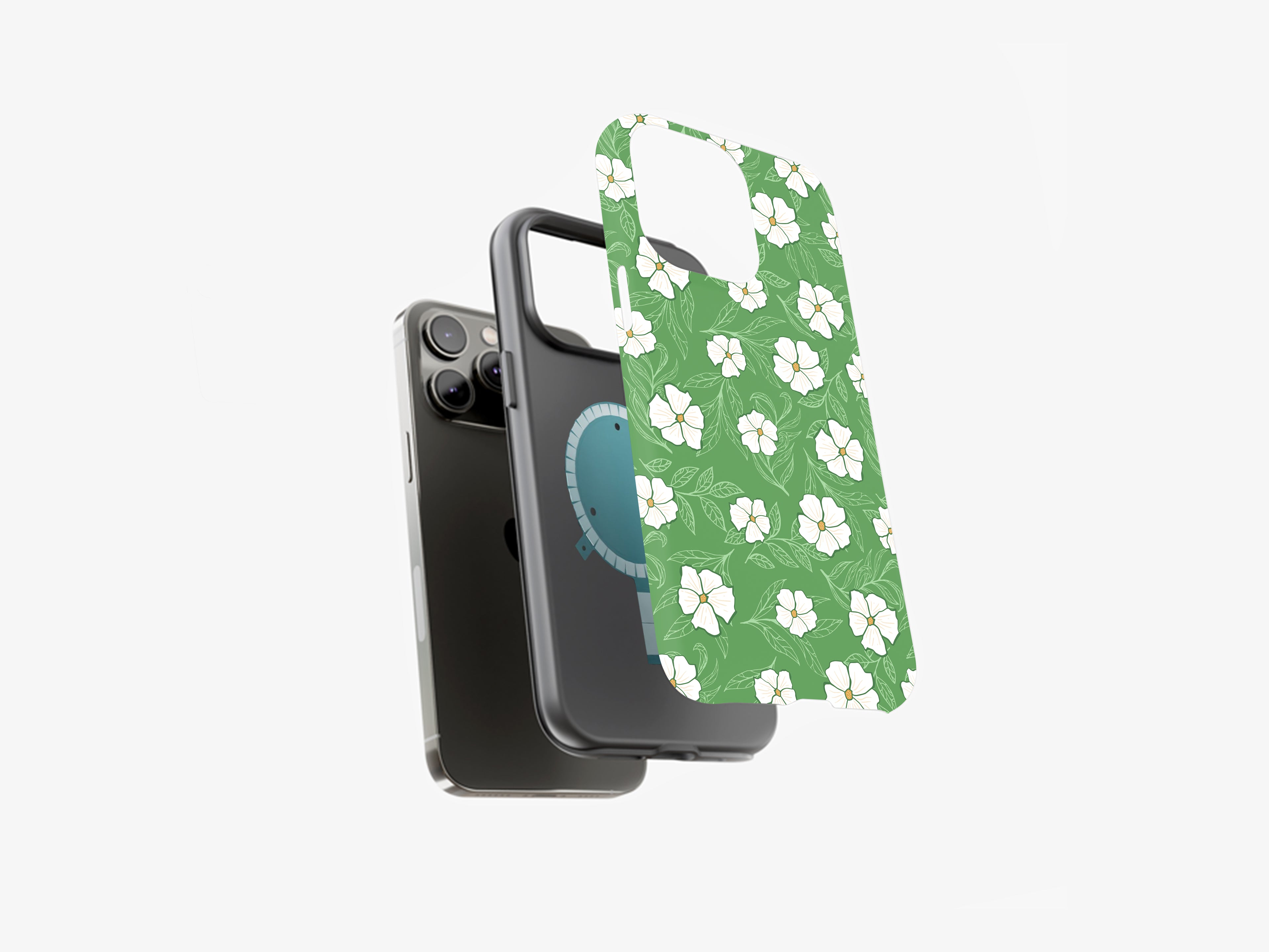 Whites on Green | Refreshing Contrast | Magsafe | Slim dual-layer protection