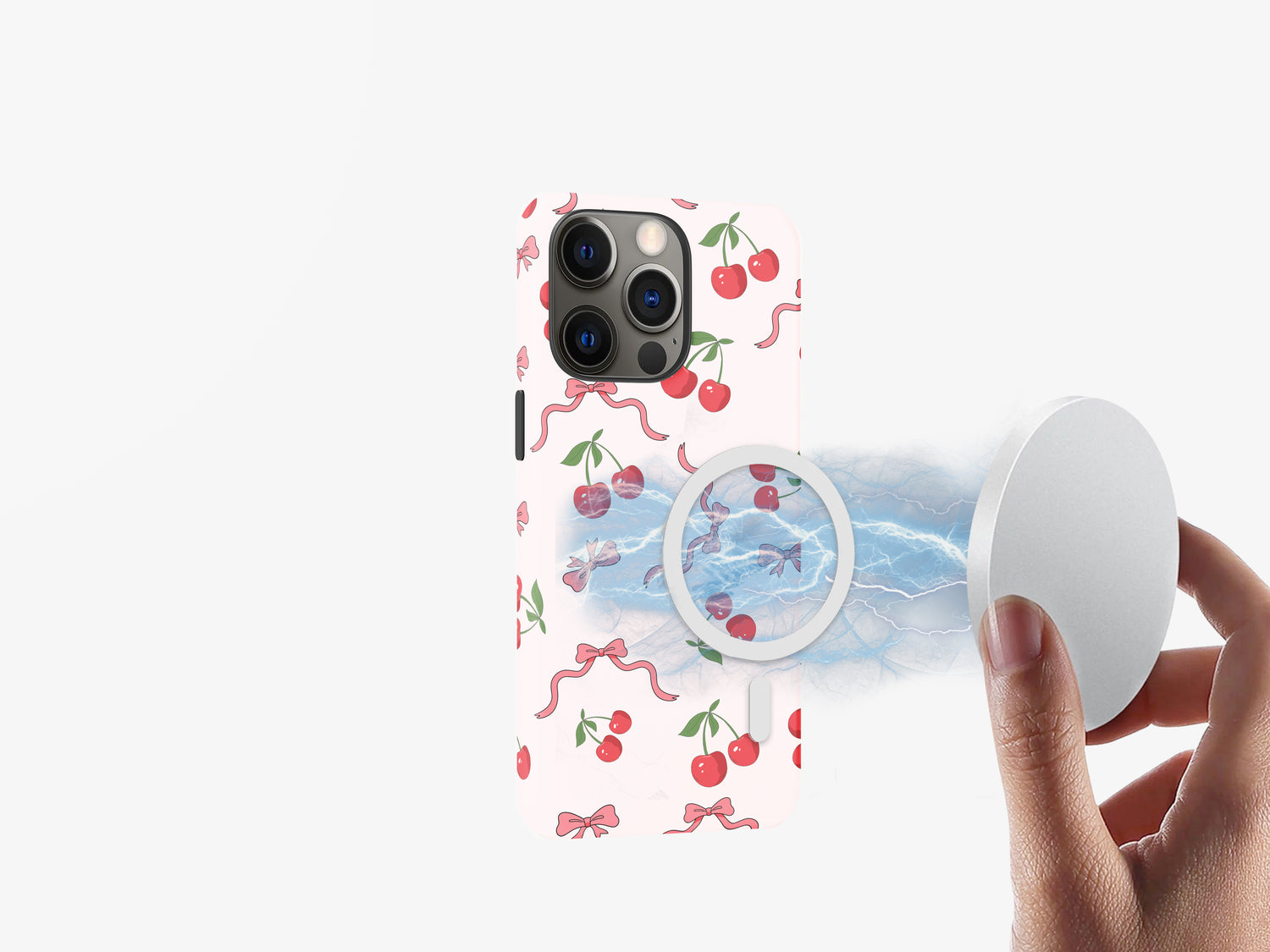 Cherry Ribbon Fusion | Playful Combination of Cherries and Ribbons | Magsafe | Slim dual-layer protection