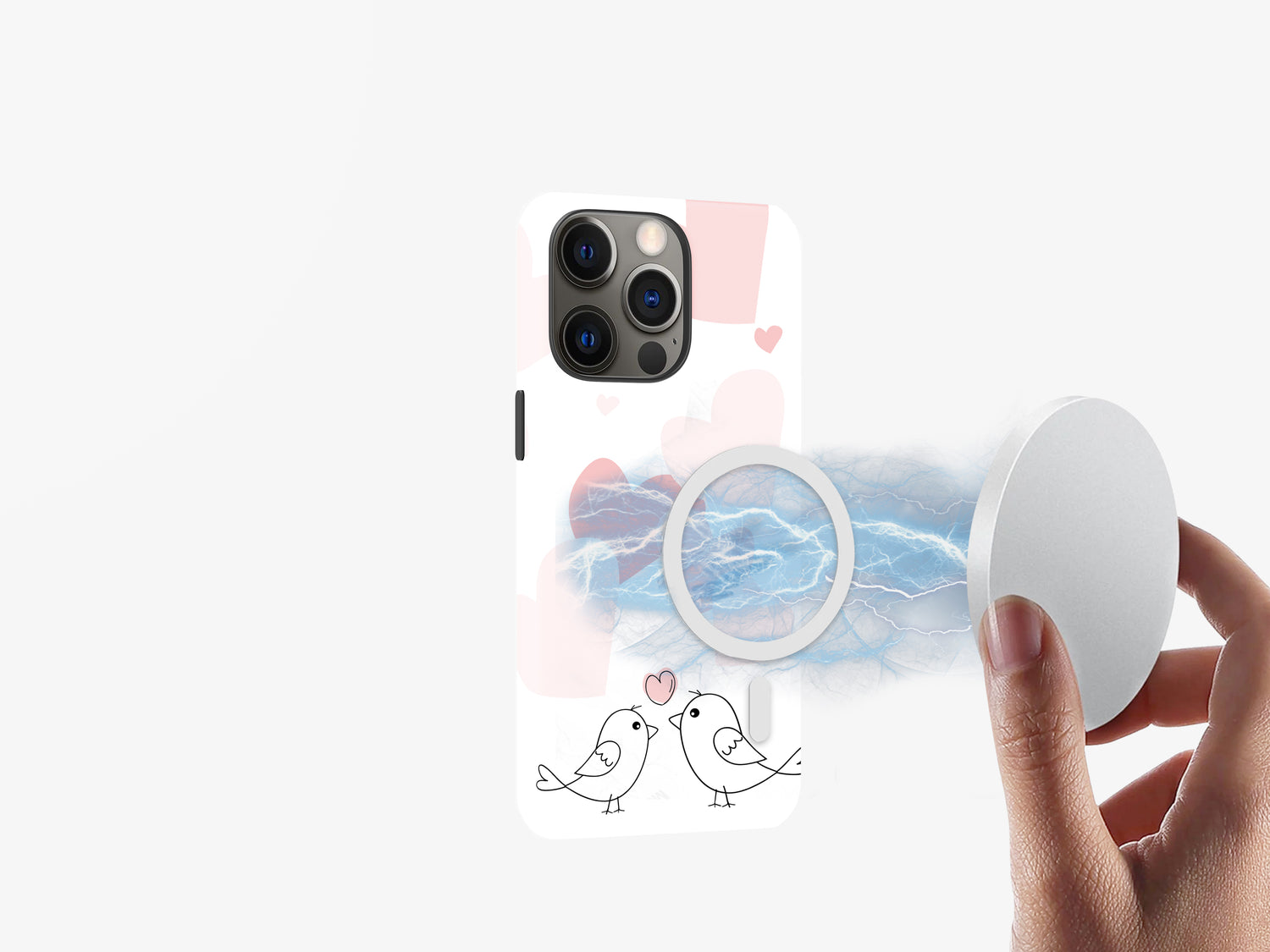 Lovebirds Serenade | Hearts and Birds Design Case | Magsafe | Slim dual-layer protection