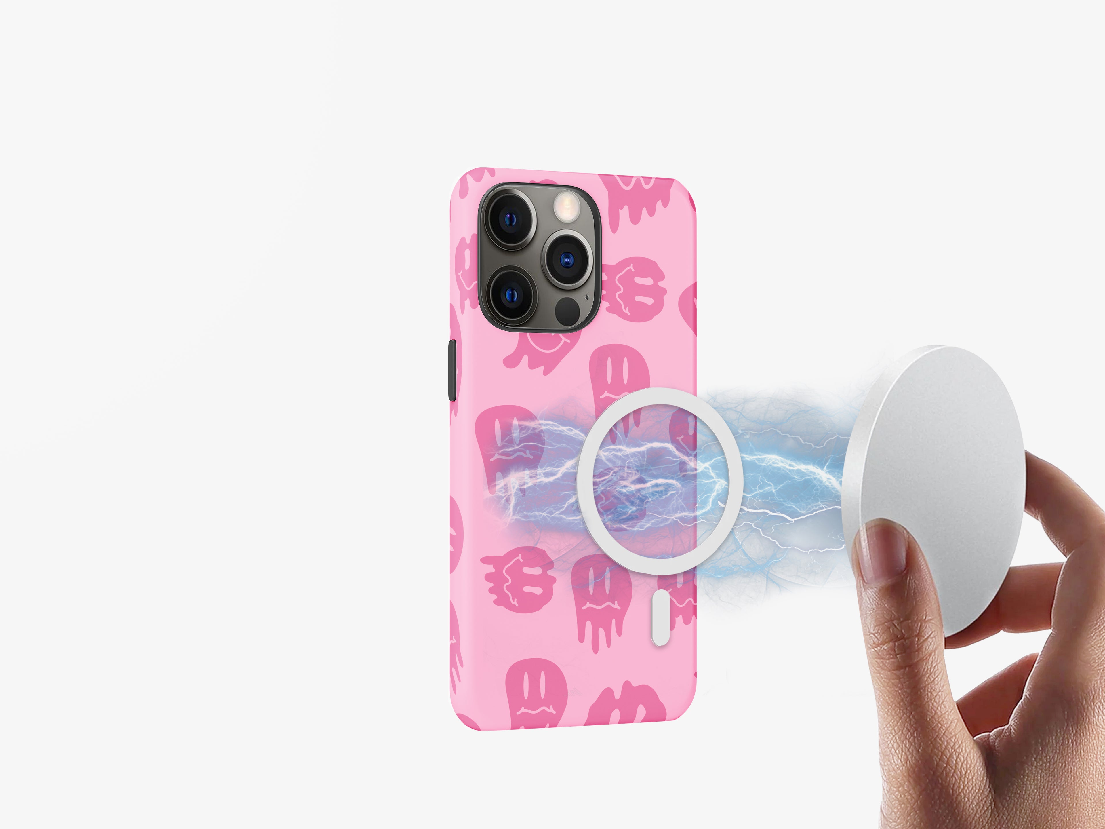 Sweet Pink Smiles | Delightful Faces in Cute Pastel Shades | Magsafe | Slim dual-layer protection