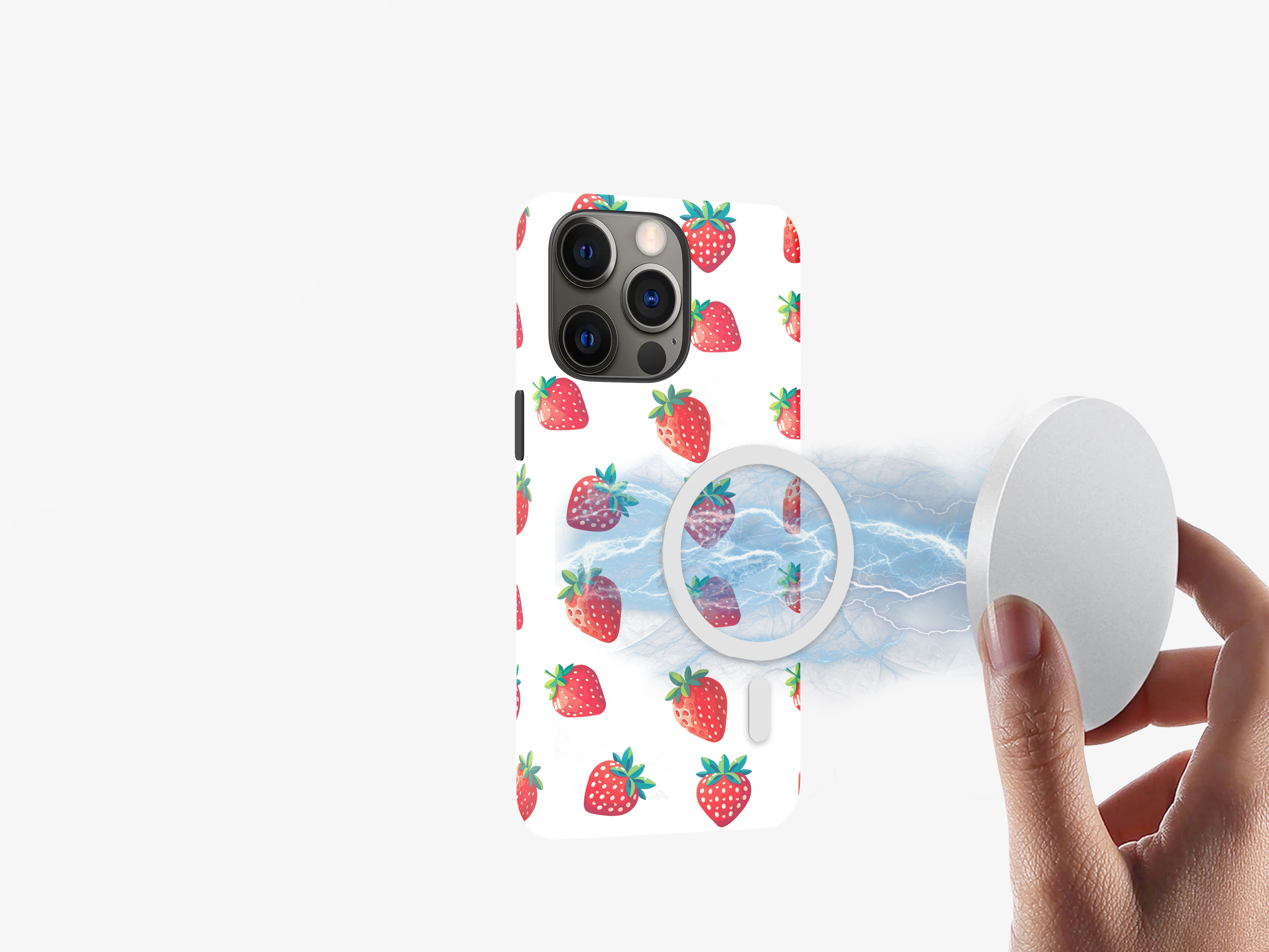 Strawberry Serenade | Rows of Small Strawberries | Magsafe | Slim dual-layer protection