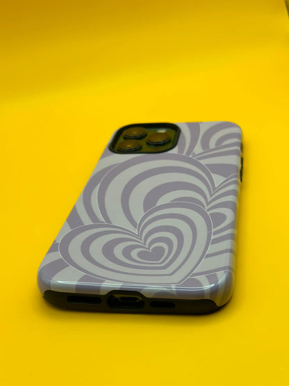 Purple Heart Illusion | Hearts Intertwined in Illusory Cascade | Magsafe | Slim dual-layer protection